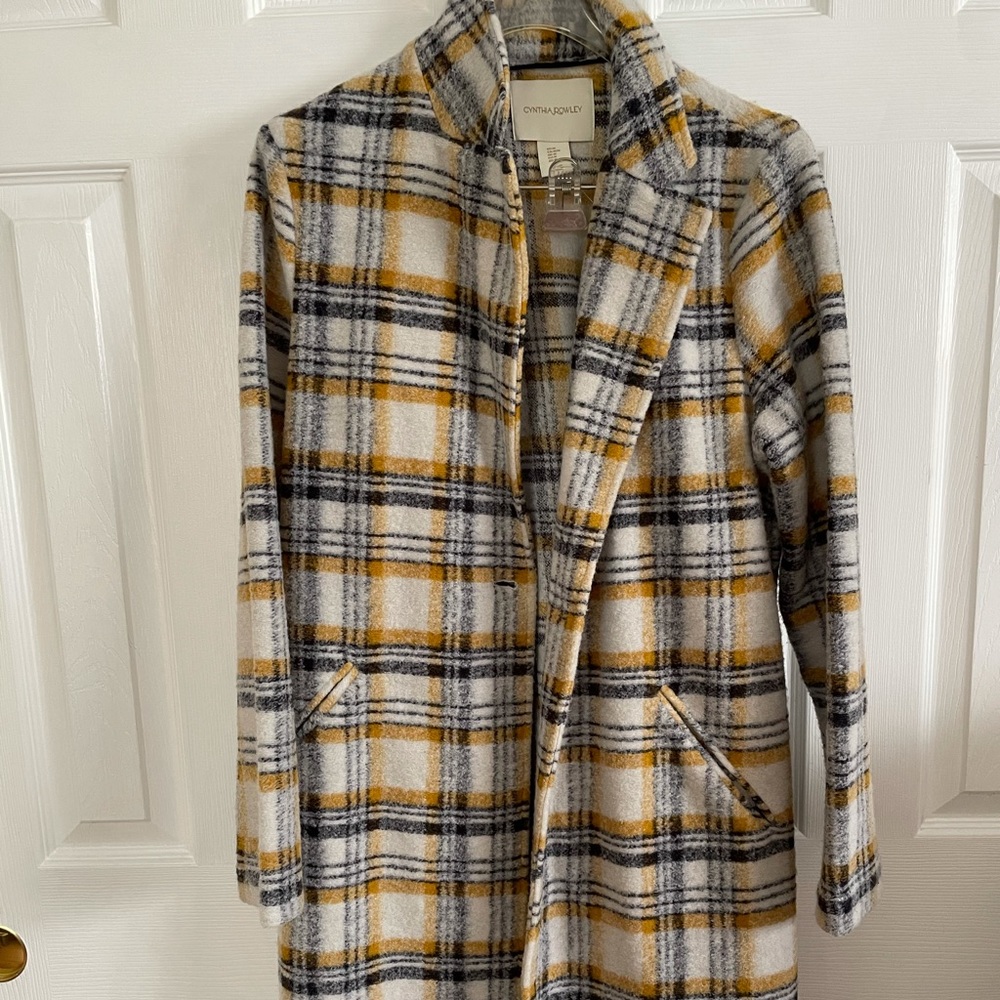 Cynthia Rowley Plaid Pea Coat - Size M (NWOT)